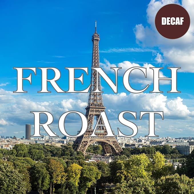 French Roast Decaf Coffee Ground Swiss Water Processed Fresh Roasted 16-ounce