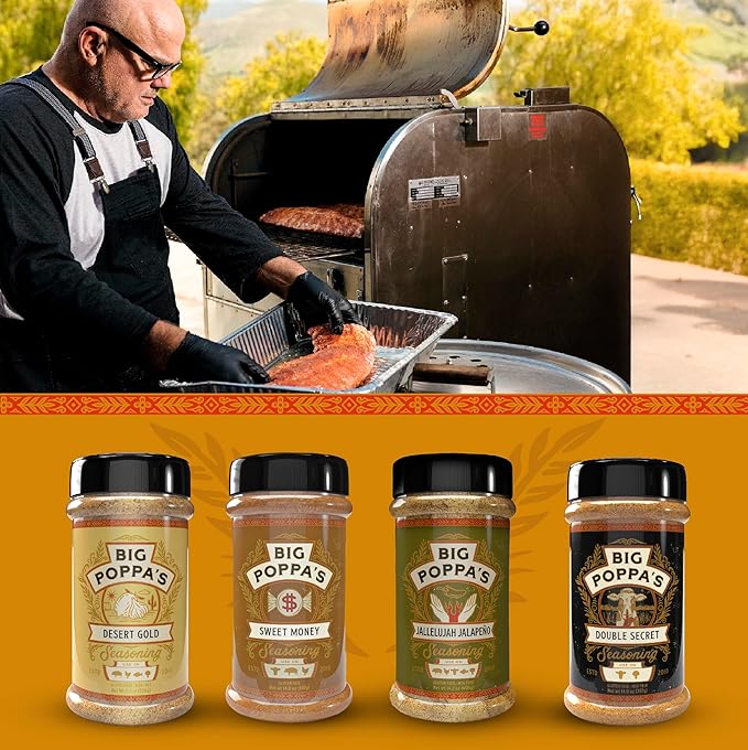 Big Poppa’s Must Have BBQ Seasoning Bundle – Award-Winning Versatile BBQ Rub Seasoning Set for Chicken Fish Burgers and Tacos – Balanced Crowd-Pleasing Flavor for Home Grillers – 4-Pack Set