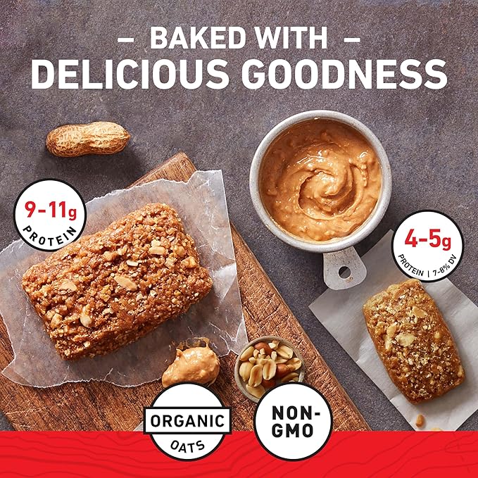 CLIF BAR - Crunchy Peanut Butter - Full Size and Mini Energy Bars - Made with Organic Oats - Non-GMO - Plant Based - 2.4 oz. and 0.99 oz. (20 Count)
