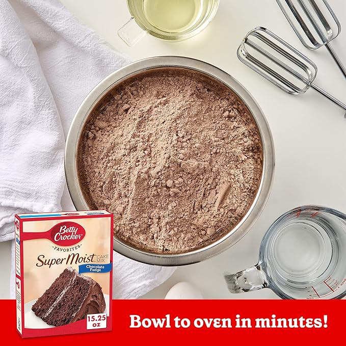 Betty Crocker Super Moist Chocolate Fudge Cake Mix 15.25 oz. (Pack of 12)
