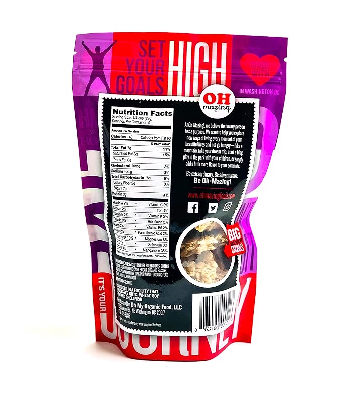 Oh-Mazing Granola Snack Gluten-Free Nut-free No Soy No Preservatives Small Batch 3 Count 9 oz Bags (Mixed Variety)