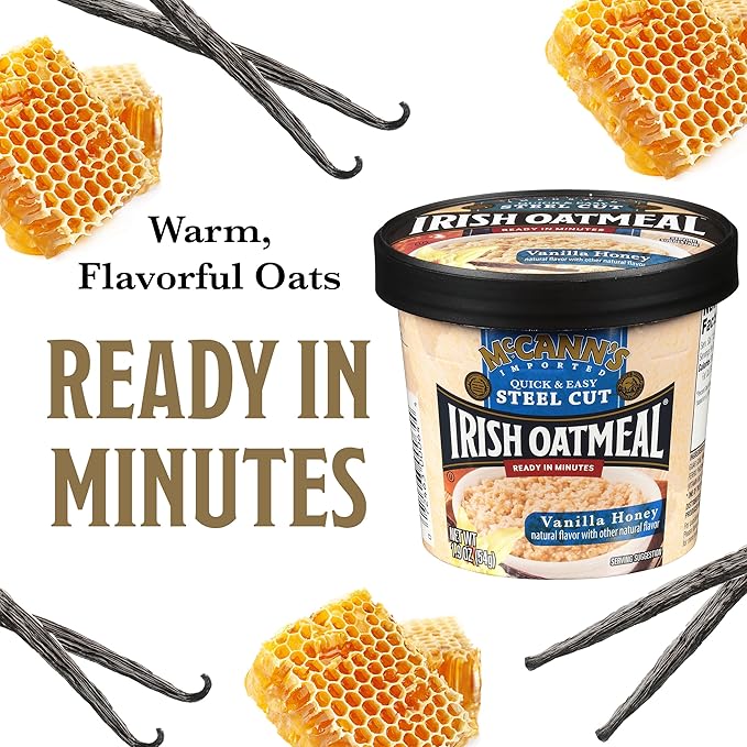 McCann's Irish Oatmeal Instant Oatmeal Cup Vanilla Honey 1.9 Ounce (Pack of 12)