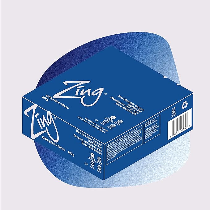 ZING Dark Chocolate Coconut Bar 1.76 Oz (Pack of 12)