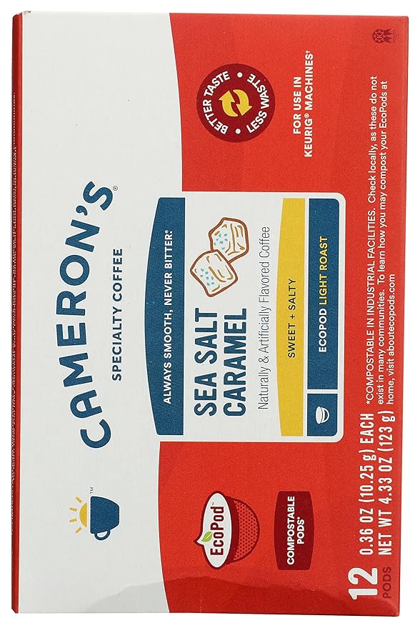 Cameron’s Specialty Coffee Sea Salt Caramel Light Roast 12 Ct EcoPods/K-Cups