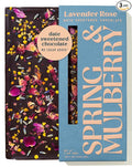 Spring &amp Mulberry Dark Chocolate Bars – Healthy Chocolate Date-Sweetened - Lavender Rose 3 Pack
