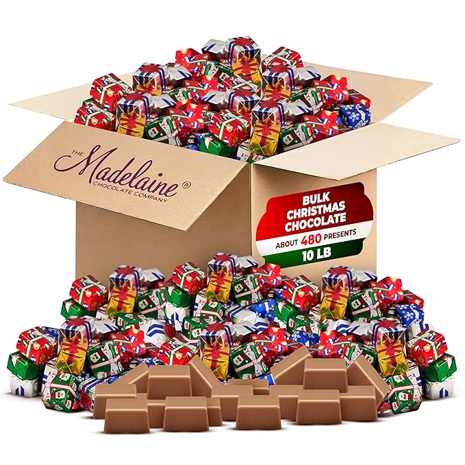 Madelaine Milk Chocolate Presents - Christmas Candy Individually Wrapped - 10 LB Bulk - 480 Pieces