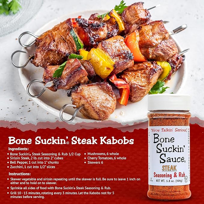 Bone Suckin' Sauce Seasoning and Rub-Variety Original Steak Seafood and Chicken Great for Grilling Smoking Non-GMO Gluten-Free Fat Free Kosher Pareve No Anti Caking &amp No Msg
