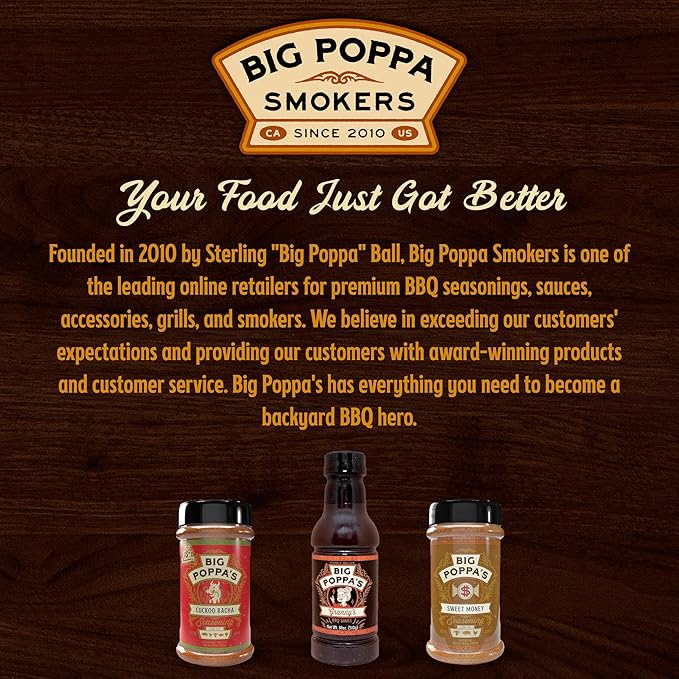 Big Poppa’s Spice &amp Sauce Celebration BBQ seasoning set – Sweet &amp Spicy Chili Seasoning Rub Kansas City BBQ Sauce &amp Outstanding Honey Garlic Seasoning – 3-Pack Flavor Bundle for Ribs Chi
