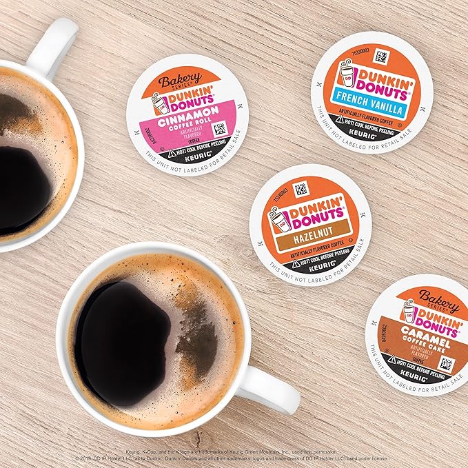 Dunkin’ French Vanilla Artificially Flavored Coffee Keurig K-Cup Pods 10 Count Boxes (Pack of 6)