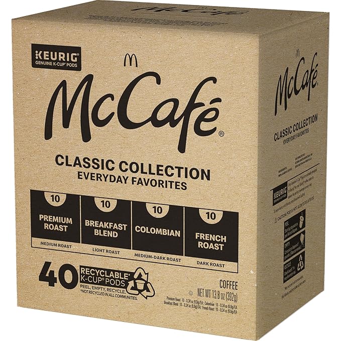 McCafe Classic Collection-Serve Coffee K-Cup PodsClassic Collection Variety Pack40 Count (Pack of 2)