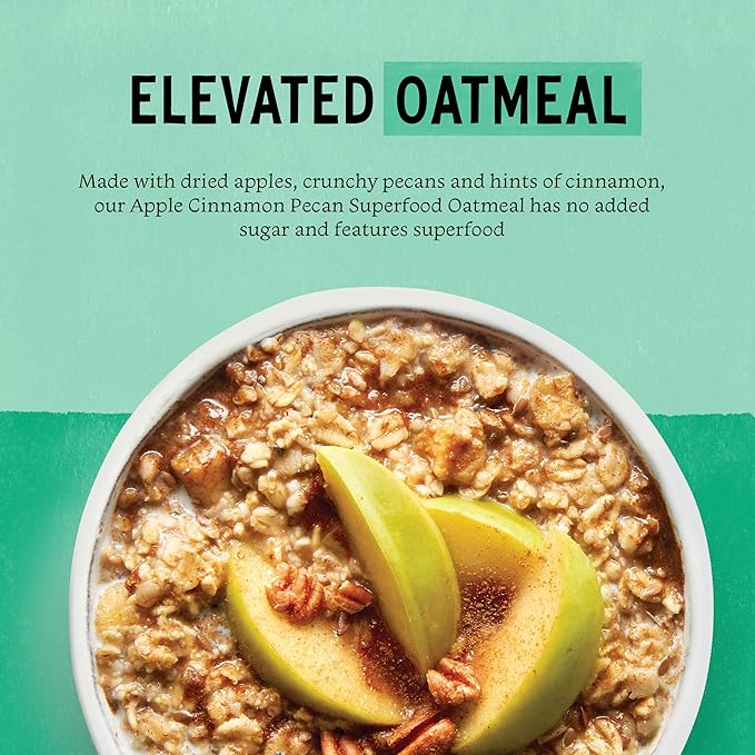 Purely Elizabeth Organic Apple Cinnamon Superfood Oatmeal Cups Great for Overnight Oats Gluten-Free 2 Ounce (Pack of 12)