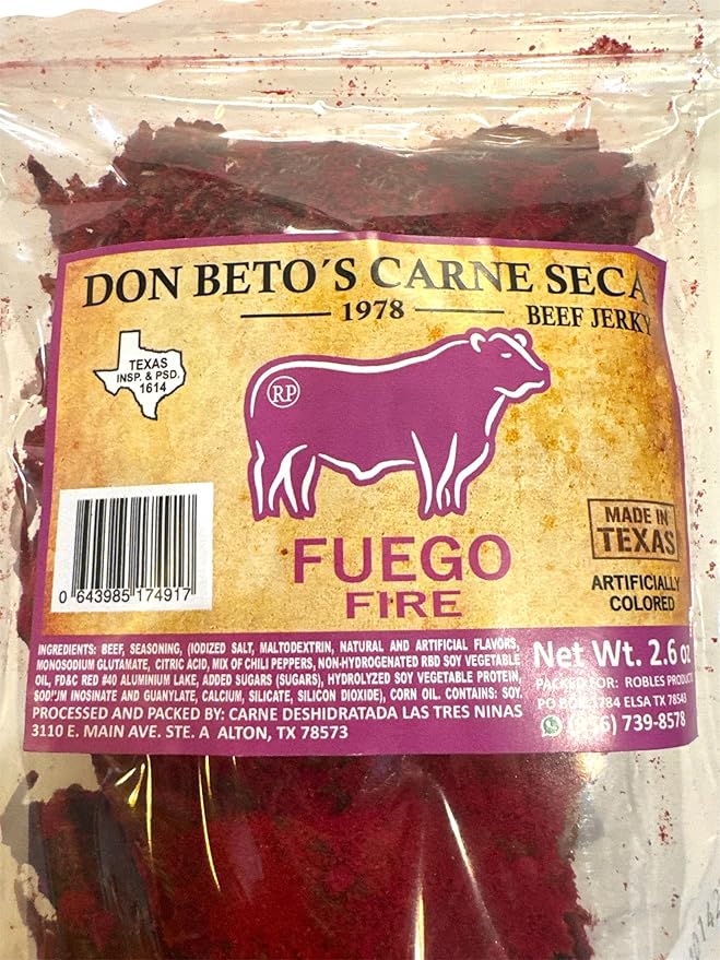 Don Beto's Fuego Beef Jerky Made in Texas 2.6 oz