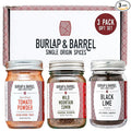 Burlap &amp Barrel Taco Seasoning Single Origin Spice Set - Wild Mountain Cumin Sun-Dried Tomato Ground Black Lime - As seen on Shark Tank - 3 Full Size in a Gift Box