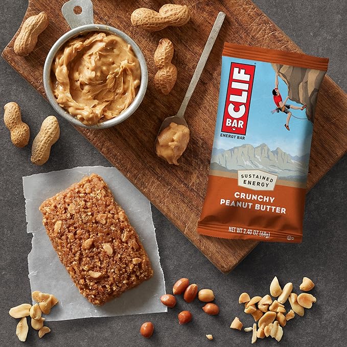 CLIF BAR - Crunchy Peanut Butter - Made with Organic Oats - 11g Protein - Non-GMO - Plant Based - Energy Bars - 2.4 oz. (18 Pack)