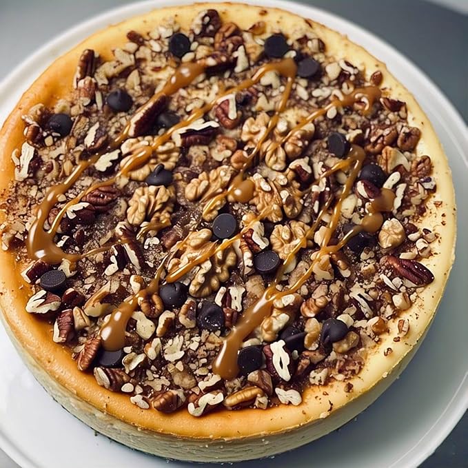 ANDY ANAND CHOCOLATIER Luxurious 9 Turtle Cheesecake | Freshly Baked With California Cream Cheese Chocolate Chips Nuts &amp Caramel | No Preservatives All-Natural Ingredients | Exquisitely Rich &