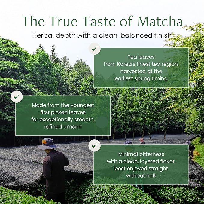 Magpie&ampTiger Matcha Ceremonial Grade Authentic Korean Matcha First Harvest Pure &amp Unsweetened (40g / 26 Servings)