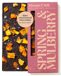 Spring &amp Mulberry Dark Chocolate Bars – Healthy Chocolate Date-Sweetened - Mango Chili 12 Pack