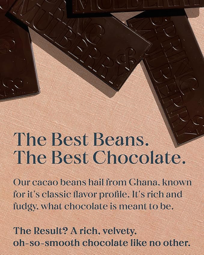 Spring &amp Mulberry Dark Chocolate Bars – Healthy Chocolate Date-Sweetened - Earl Grey 12 Pack