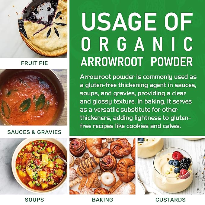 Jiva Organics Organic Arrowroot Flour (Powder) 5 Pound Bag - Raw Non-GMO Gluten Free