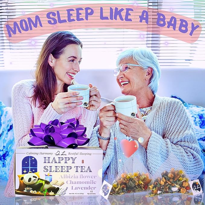 2 Pack of Dr. Lu’s Happy Sleep Tea | 100% Natural Calming Herbal Tea | Traditional Nighttime Relaxation Blend with Chamomile Lavender Lemon Balm &amp More Herbs