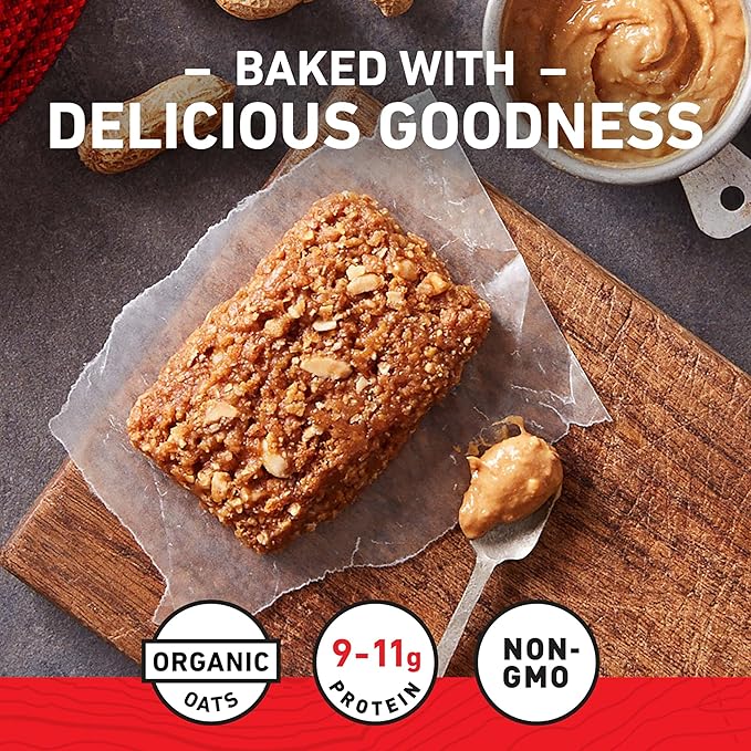 CLIF BAR - Crunchy Peanut Butter - Made with Organic Oats - 11g Protein - Non-GMO - Plant Based - Energy Bars - 2.4 oz. (18 Pack)