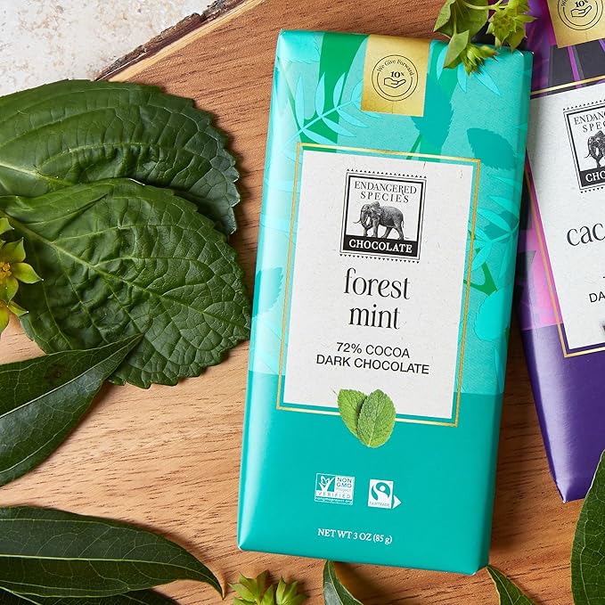 Endangered Species Dark Chocolate Bar with Cacao Nibs (72% cocoa)