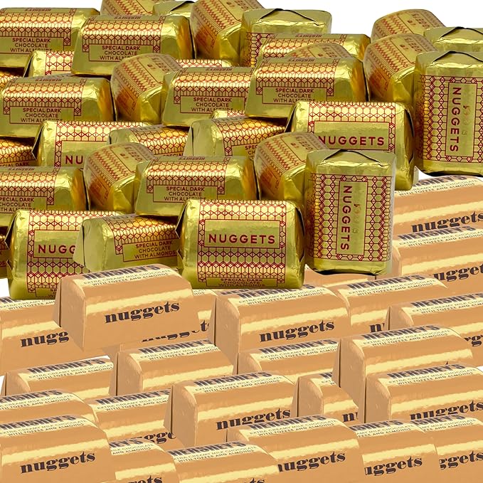 Assorted flavors -Chocolate Nuggets with Toffee Almonds Extra Creamy Milk and Milk Chocolate with Almonds 2lb Bulk Nuggets (2 pounds)