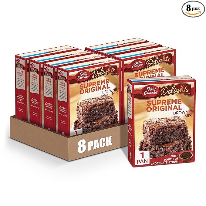 Betty Crocker Delights Supreme Original Brownie Mix 16 oz. (Pack of 8)
