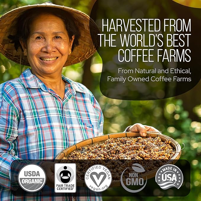 La Republica Founders Reserve Instant Mushroom Coffee Organic (35 Servings) Full Fruiting Bodies 50% More Shrooms Small Batch