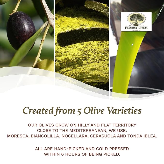 Frantoi Cutrera - Selezione - Extra Virgin Olive Oil from Italy Sicilian Pure EVOO Premium 2022/23 Early Harvest First Cold Pressed Olive Oil High In Polyphenols 24.5 Fl Oz (Pack of 2)