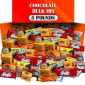 Assorted Chocolate Candy Mix 5 Lbs Bulk Individually Wrapped Chocolate Bars Assortment Variety Mix includes Assorted Hershey Milk Chocolate Snack Size Miniature Bars for Parties and Office Candy B