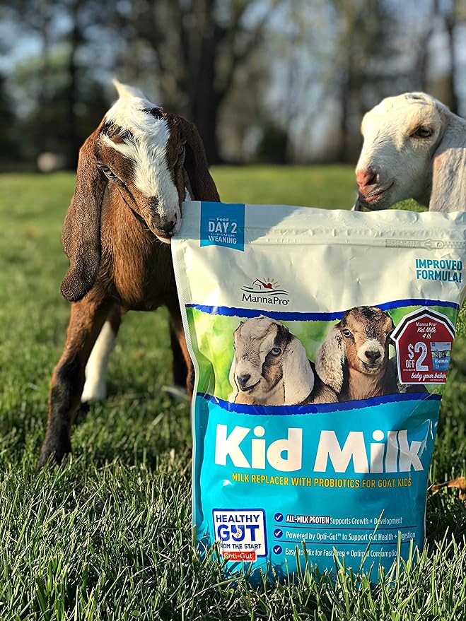 Manna Pro Goat Kid Milk Replacer High in Protein to Support Growth Powered by Opti-Gut to Support Gut Health &amp Digestion Easy-to-Mix Formula 4 lbs