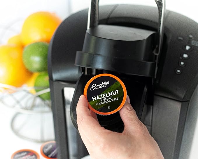 Brooklyn Beans Hazelnut Flavored Gourmet Coffee Pods Compatible with 2.0 Keurig Coffee Pods Brewers 72 Count