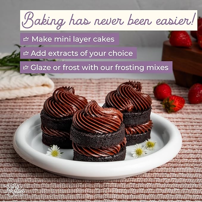 King Street Baking Co Chocolate Cupcake &amp Cake Mix - 7 Ingredient Box Mix With Real Cocoa - 3 Pack