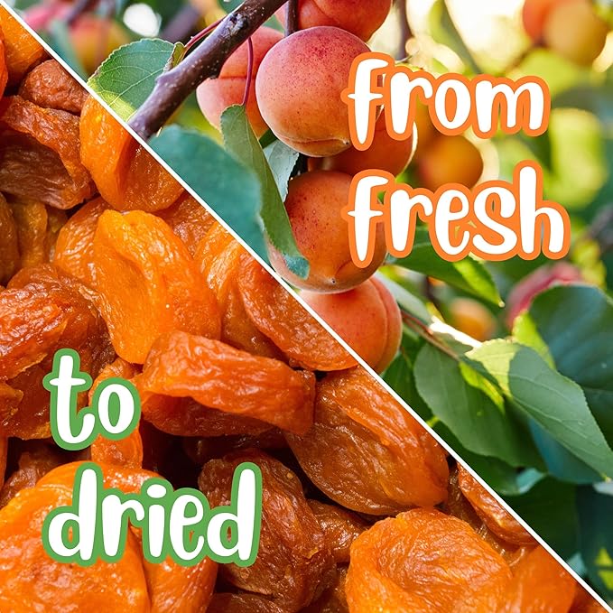 California Dried Apricots by Its Delish 1Lb Bag | Fancy Apricot Dried Fruit | Naturally Sweet &amp Tangy Healthy Snack No Sugar or Color Added | Vegan Kosher