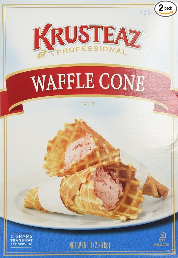 Krusteaz WAFFLE CONE Mix 5lb (2 Bags) Restaurant Quality