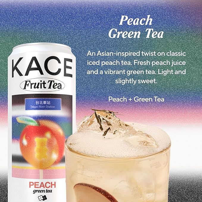 Juicy Peach Gummi Green Iced Tea – Infused with Real Peach Flavor – Perfect Pick-Me-Up Tea – Naturally Sweetened – Ideal for Summer Tea Lovers and Daily Drinks – 12-Pack of 320ml Cans