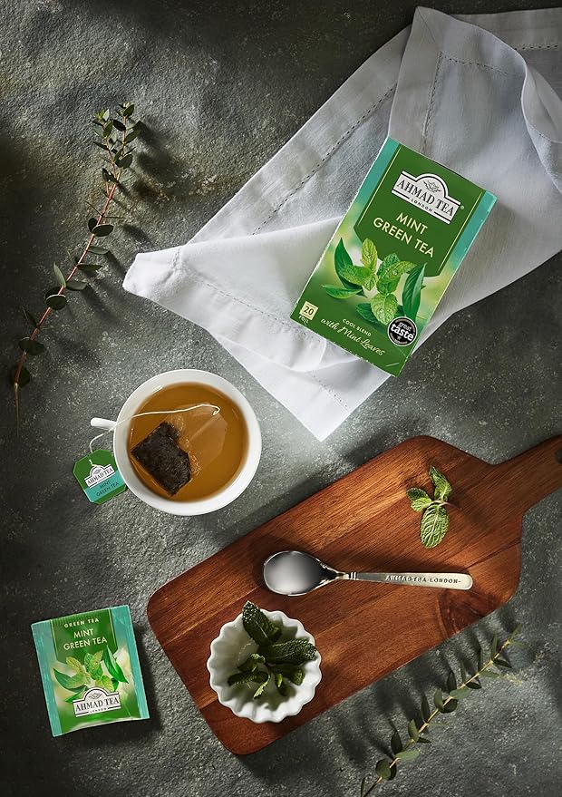 Ahmad Tea Mint Green Tea (formerly Mint Mystique) Flavored Green Tea with Mint Leaves 20ct (Pack of 6)