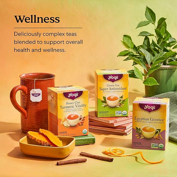 Yogi Tea Pure Green Tea - 16 Bags per Pack (6 Packs) - Organic - Supports Overall Health &amp Provides Antioxidants | per Pack Organic