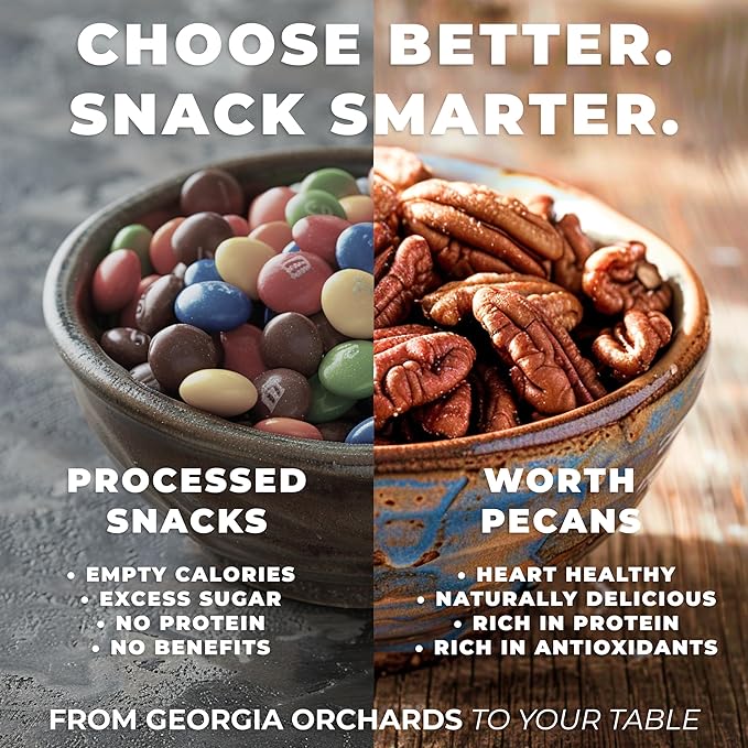 Pecan Pieces 1 lb | Georgia-grown Raw Chopped Pecans | Premium Grade A | Baking Ingredient Salad Topper Roasting Snacking | Vegan Gluten Free Keto Friendly