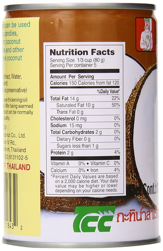 Chaokoh Coconut Milk 13.5 Fluid Ounce (Pack of 12)