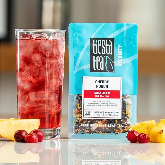 Tiesta Tea - Fruit Frenzy Trio Loose Leaf 3 Exotic Herbal Blends Assorted Non-Caffeinated Fruit Teas Makes Hot or Iced 2oz Pouches of Cherry Punch Peach Party Orange Tango (Pack of 3)