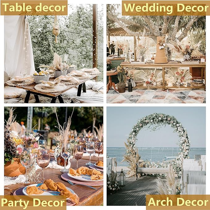 Dried Pampas Grass Decor 128PCS Pampas Grass with Bunny Tails Dried Flowers Reed Grass Bouquet for Wedding Boho Flowers Home Table Decor Rustic Farmhouse Party