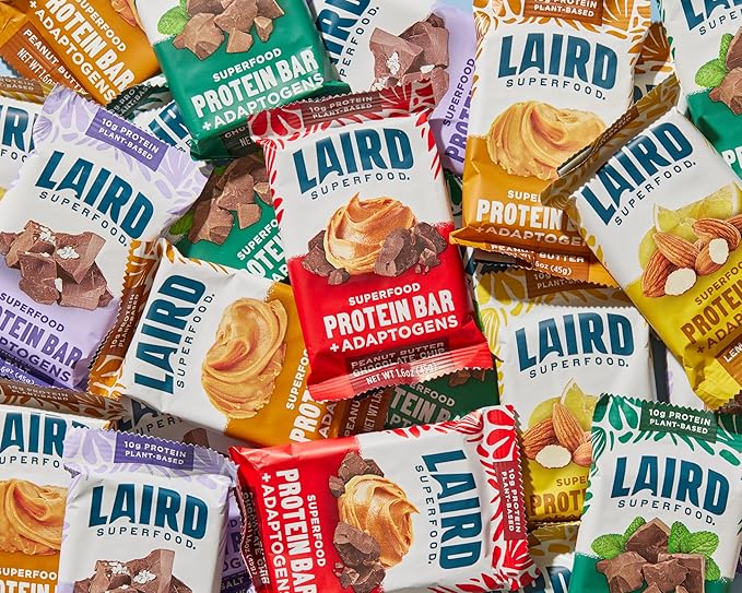 Laird Superfood Functional Protein Bars – Protein Bar but Better with Real Ingredients Functional Mushrooms 10g Plant-Based Protein 6g Fiber - Non-GMO - 5 Flavor Variety Pack 10 Count (Pack of 1)