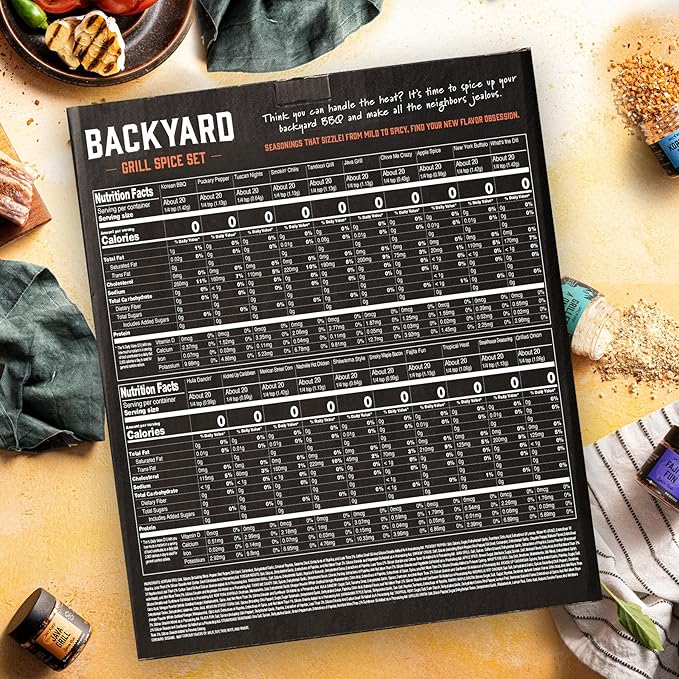 Grilling Spice Set Grill Seasoning Gifts 20 Unique Spices and Seasonings Jars Gift Set BBQ Gifts For Men Dad Husband Father Flavors Like Chili Cajun Garlic Steak Rub Herbs Blend and More