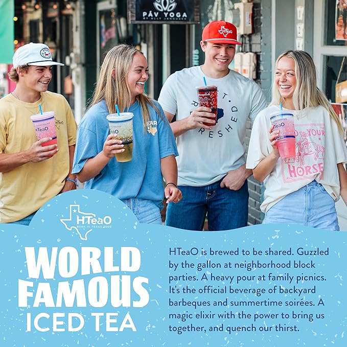 HTeaO Blueberry Green Tea Packets– Makes 8 Gallons of Naturally Sweet Tea in 5 Minutes – Large Tea Sachets for Parties Family Gatherings &amp Groups – Texas-Style Iced Tea Packets for Quick Brew (1