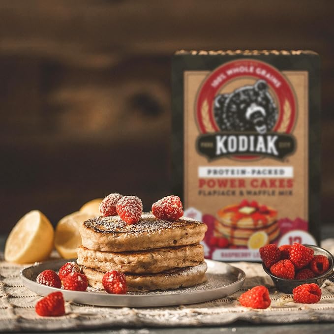 Kodiak Cakes Power Cakes Pancake &amp Waffle Mix Raspberry Lemon High Protein100% Whole Grains (Pack of 6)