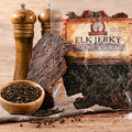 Mahogany Smoked Meats: Black Peppered Elk Jerky - 8oz