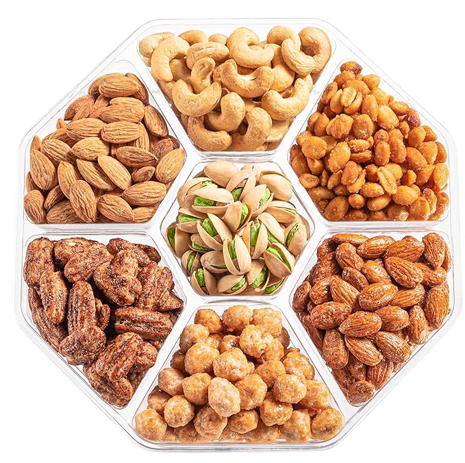 Holiday Nuts Gift Basket - Extra Large Assortment of Sweet &amp Roasted Salted Gourmet Nuts - Food Gift Box for Him Husband Christmas Fathers Day Mothers Day Family Men &amp Women