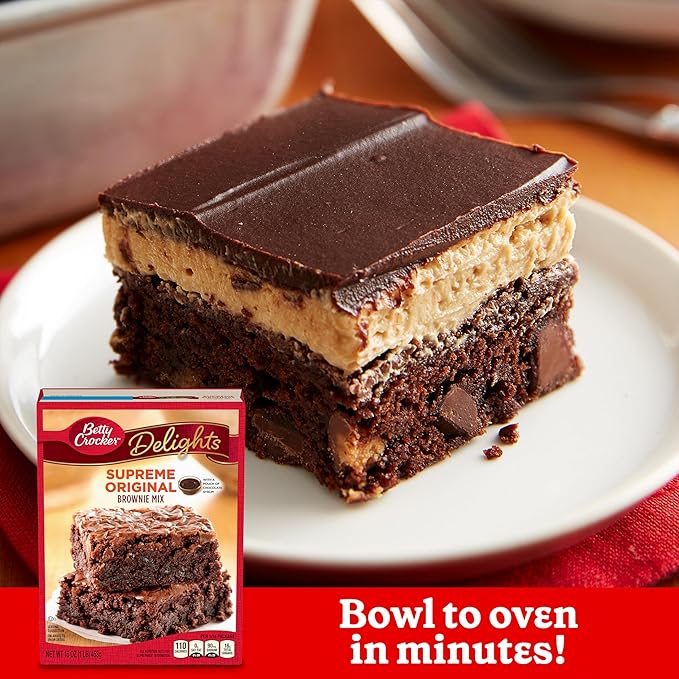 Betty Crocker Delights Supreme Original Brownie Mix 16 oz. (Pack of 8)